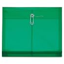 Globe-Weis Poly Envelopes, Side Open, 1.25-Inch Expansion, Letter Size, Green, 5 Envelopes Per Pack (84523GW)