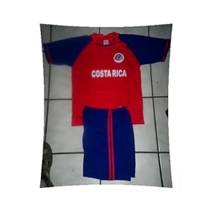 kids costa rica soccer set size 4 jersey and shorts -