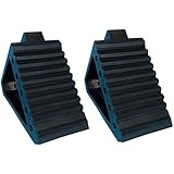 YM W4194 Solid Rubber Wheel Chock, 8-3/4" Length, 4" Width, 6" Height - Pack of 2