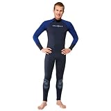 41GQlX2%2BmhL. SL160  NeoSport Wetsuits Mens Premium Neoprene 1mm Full Suit,Blue Trim,Large