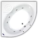 Pegasus Hebe Corner Whirlpool Bath & Panel, 1500x1500mm, 8 Chrome Jets