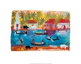 Evening Catch, Kerala Art Poster Print by Christopher Corr, 20x16