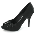 Heeled Peeptoe Court / Jewelled Vamp