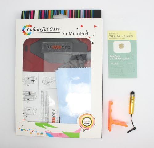 TheBestOne Series Ipad Mini Case(Previous Generation)3d Dual Protect Cover(newest Non Toxic Silicone Pc-multiple Color Options)extreme-duty Military Skin with Stand Rainproof Shockproof Dustproof Case for Ipad Mini Tablet Laptop+ (Free Capacitive Pen &amp; Mini Bracket &amp; Radiation Stickers)-red