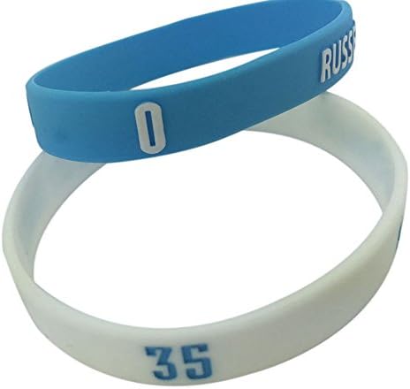 Simon US ® 2PCS Mixed Colors NBA Basketball Star Bracelet,Rubber Bracelets(Shipped from US) (White 35+Blue 0)