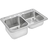 Elkay STCR3322L5 5-Hole Gourmet Celebrity 33-Inch x 22-Inch Double Basin Top-Mount Stainless Steel K
