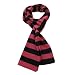 Soft Knit Striped Scarf - Black & Pink