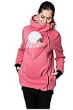 Onuneed(オンユニード) 厚手 マタニティ ロングパーカー マルチ防寒 マタニティウェア ダッカー付き ベビーキャリア に最適 産後用 (M, ピンク) [並行輸入品]