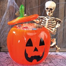 Inflatable Jack O Lantern Pumpkin Party Cooler Bowl