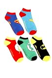 DC Comics Superhero No-Show Socks 5 Pair