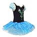 iEFiEL Girls Sequin Mermaid Ballet Tutu Dress Kids Gymnastics Leotard Skirt Dance wear Party Halloween Costumes (5-6, blue)