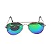 Children Aviator Uv400 Protection Metal Frame Sunglasses Green Reflective Lens