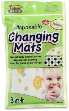 Disposable Leakproof Baby Changing Pads, for Home or Travel, 1 Pack of 3 Mats by Parents