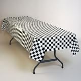 Black Checker Banquet Table Cover