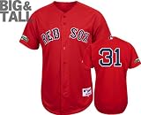 Jon Lester Jersey: Big & Tall Boston Red Sox #31 Alternate Scarlet Authentic Jersey with Fenway Park 100th Year Anniversary Patch