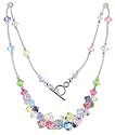 New Sterling Silver Multicolor Swarovski Crystal Necklace