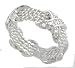 Sterling Silver X Style CZ Band with Braided Accents
