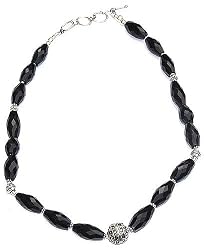 Romantic Valentine Gifts Sterling Silver Black Onyx Necklace 18.5 inches