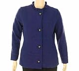 Charter Club Plus Size Sweater, Ruffled Crewneck Button Front Jacket