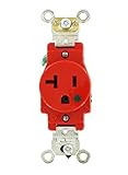 Leviton 8310-R 20 Amp, 125 Volt, Extra Heavy Duty Hospital Grade, Single Receptacle, Straight Blade,