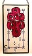 Charles Rennie Mackintosh Roses and Dewdrops Panel in Stained Glass