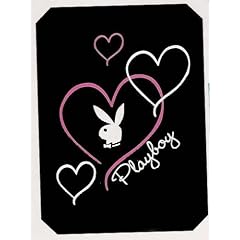 Playboy Fleece Decke Sweatheart schwarz 150/200 cm