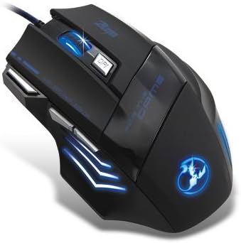 VicTsing Zelotes LED Gaming Mouse, 7 Programmable Buttons, up to 5500 DPI USB Wired Gaming Mouse Mice for Pro Gamer