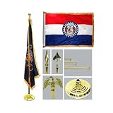 Missouri 4ft x 6ft Flag telescoping Flagpole Base and Tassel