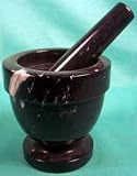 Mortar and Pestle Black Marble Grinding Herbal Tool