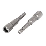 uxcell　ナットドライバー　ナットドライバーソケット　六角ビット　　六角ドリルビット　磁気　65mm長さ　二個入り