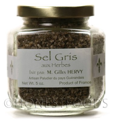 Grey Sea Salt with Herbs Sel Gris with Herbs From Guerande, Brittany France 5.6 oz by Le Paludier