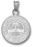 Clemson Tigers Solid Sterling Silver Seal Pendant