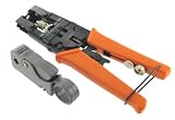 Buy : Coax Compression Connector Crimp Tool (Universal/Adjustable) and Rotary Cable Stripper for RG59 RG6 F BNC RCA Connectors
