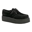 2 Inch Mens Sizing Platform Basic Veggie Suede Creeper Shoe Punk Goth Rockabilly Blue or Black or Red
