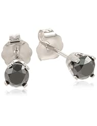 14k White Gold Black Diamond Stud Earrings (1/2 cttw)