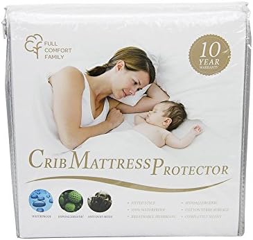 Full Comfort Family Crib Premium Hypoallergenic Waterproof Mattress Protector-breathable Soft &amp; Noiselless Organic Cotton Terry-fitted Style-vinyl Free-blocks Dust Mites &amp; Allergens