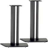 Black Satin Wood Speaker Stands