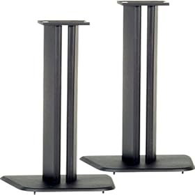 Black Satin Wood Speaker Stands
