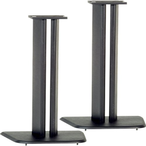 Black Satin Wood Speaker Stands