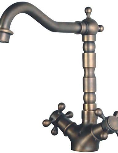 Antique Inspired Brass Kitchen Faucet (Antique Brass Finish)