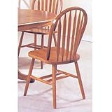 Set of 4 Oak Finish Arrow Back Windsor Country Style Dining Chairs
