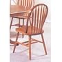 Set of 4 Oak Finish Arrow Back Windsor Country Style Dining Chairs