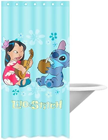 Funko POP Disney: Lilo & Stitch Bath Polyester Fabric Shower Curtain 36 by 72-Inch