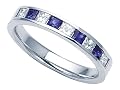 0.90 cttw Genuine Sapphire Anniversary Ring / Band by Karina B(tm) - Platinum, 18kt White or Yellow Gold