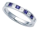 0.90 cttw Genuine Sapphire Anniversary Ring / Band by Karina B(tm) - Platinum, 18kt White or Yellow Gold