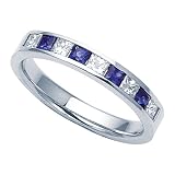 0.90 cttw Genuine Sapphire Anniversary Ring Band by Karina B(tm) - Platinum, 18kt White or Yellow...