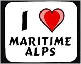 I Love Maritime Alps Decorated Mouse Pad