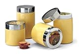 Mayfair & Jackson Pretty Petals Butter Yellow Canisters 4-pc.