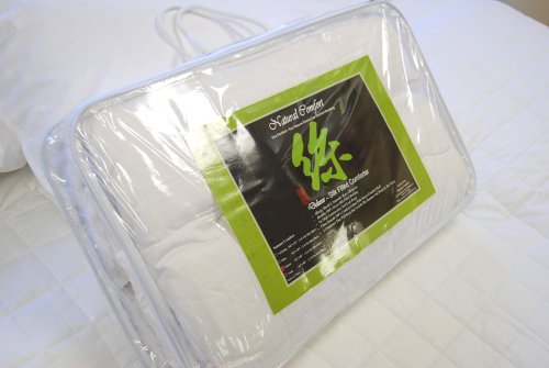 Deluxe 100-Percent Natural Green tussah Silk Filled White Comforter for Summer, California King Deluxe 100-Percent Natural Green tussah Silk Filled White Comforter for Summer, California King
