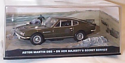 james bond 007 on her majesty's secret service aston martin DBS film scene car 1.43 scale diecast model by universal hobby